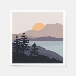 Serviette En Papier Paysage coloré du lac de montagne