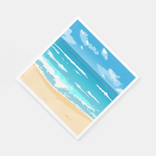 Serviette En Papier Paysage côtier tropical d'Ocean Beach (Coin)