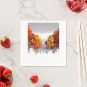 Serviette En Papier Paysage d'automne (En situation)