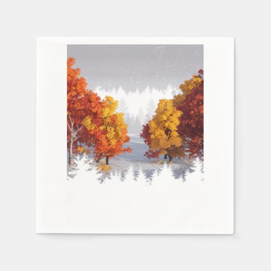 Serviette En Papier Paysage d'automne (Devant)