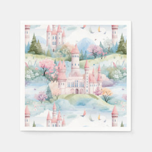 Serviette En Papier Paysage de château enchanteur