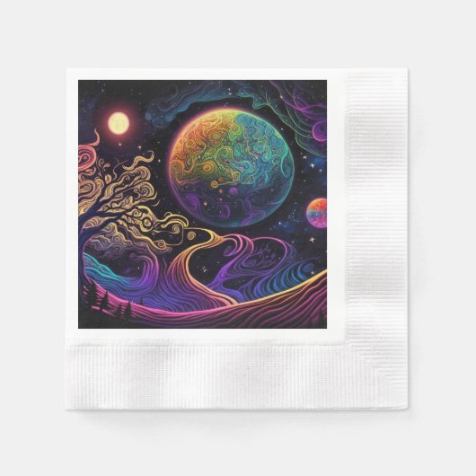 Serviette En Papier Paysage de la planète Alien (Devant)