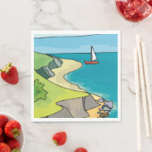 Serviette En Papier Paysage de la voile (En situation)