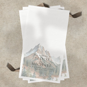Serviette En Papier Paysage de montagne aquarelle rustique pour mariag