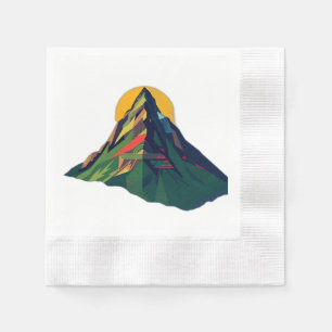 Serviette En Papier Paysage de montagne géométrique Abstrait