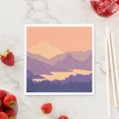 Serviette En Papier Paysage de montagne le matin (En situation)