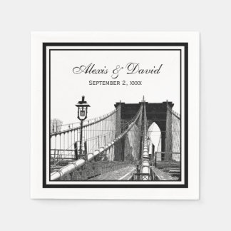 Serviette En Papier Paysage de NYC Pont de Brooklyn #2 SQ Mariage