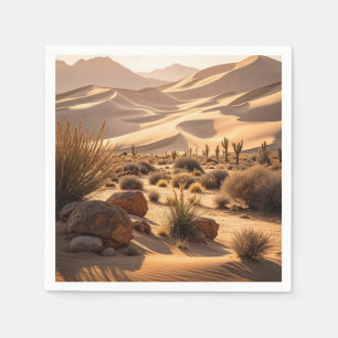 Serviette En Papier Paysage désertique au coucher du soleil