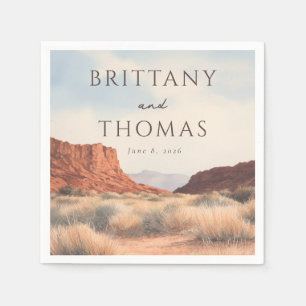 Serviette En Papier Paysage Désertique Serein et Terreux