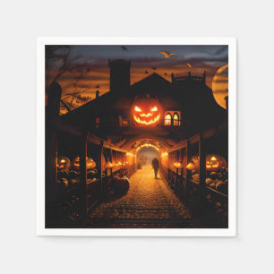 Serviette En Papier Paysage d'Halloween cinq