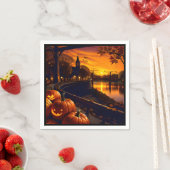 Serviette En Papier Paysage d'Halloween deux (En situation)