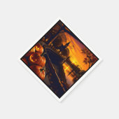 Serviette En Papier Paysage d'Halloween deux (Coin)