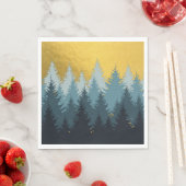 Serviette En Papier Paysage d'or des arbres forestiers (En situation)