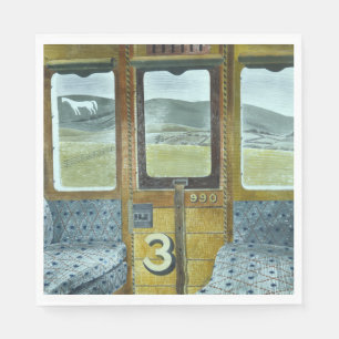 Serviette En Papier Paysage du train (par Eric Ravilious)