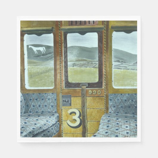 Serviette En Papier Paysage du train (par Eric Ravilious) (Devant)