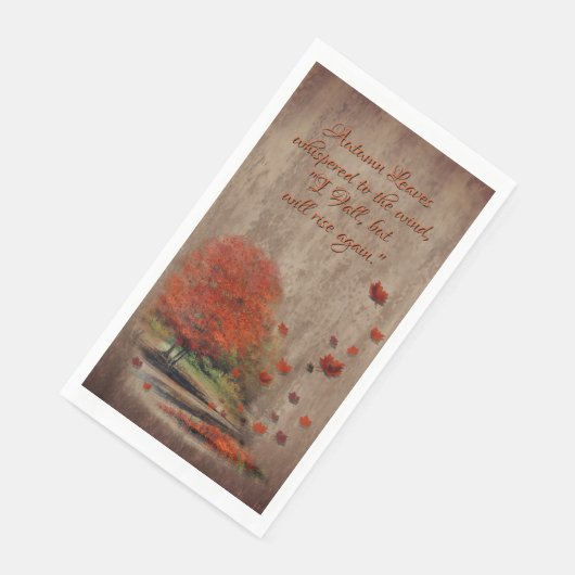 Serviette En Papier Paysage Feuille en chute (Coin)