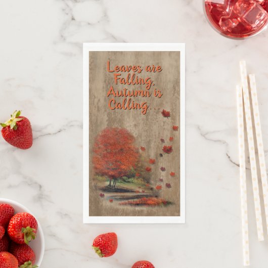 Serviette En Papier Paysage Feuille en chute (En situation)