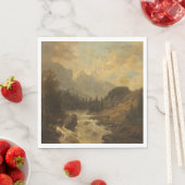 Serviette En Papier Paysage forestier (par Josef Kriehuber) (En situation)