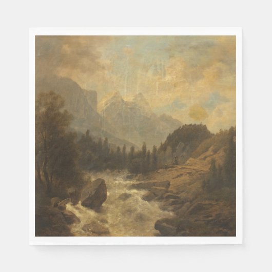 Serviette En Papier Paysage forestier (par Josef Kriehuber) (Devant)