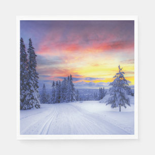 Serviette En Papier Paysage hivernal