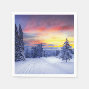 Serviette En Papier Paysage hivernal