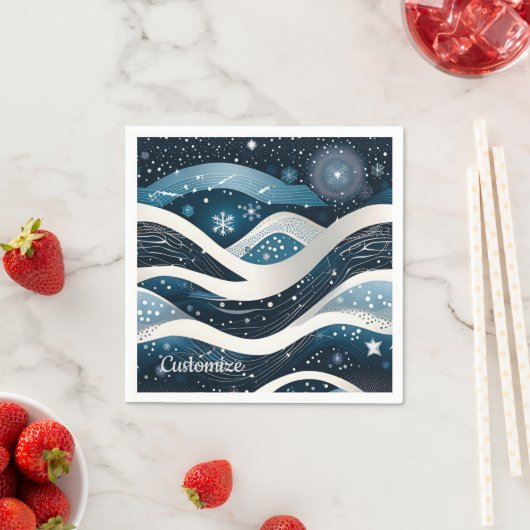 Serviette En Papier Paysage hivernal abstrait  (En situation)