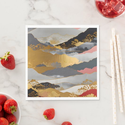 Serviette En Papier Paysage japonais (En situation)