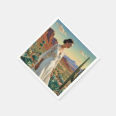 Serviette En Papier Paysage magnifique avec une femme art spirituel (Coin)