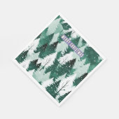 Serviette En Papier Paysage neigeux Forêt À feuillage persistant Joyeu (Coin)