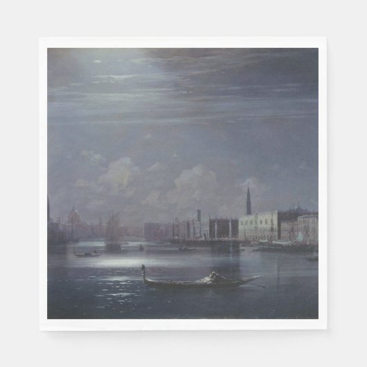 Serviette En Papier Paysage nocturne à Venise (ville italienne) (Devant)