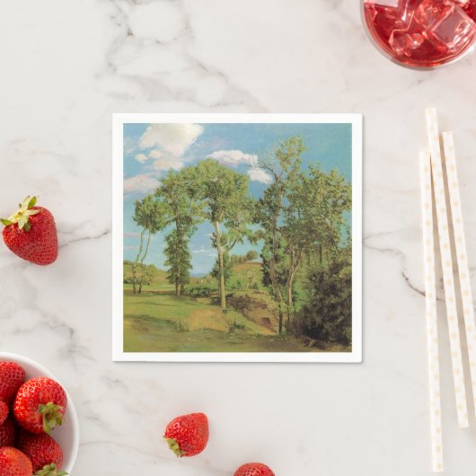 Serviette En Papier Paysage Paysage Frédéric Bazille Impressionniste (En situation)