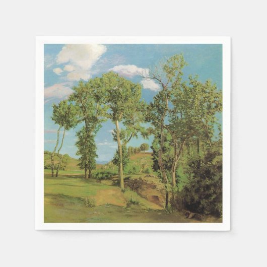 Serviette En Papier Paysage Paysage Frédéric Bazille Impressionniste (Devant)