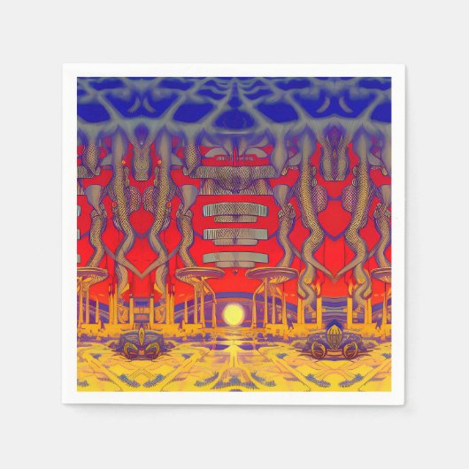 Serviette En Papier Paysage psychédélique (Devant)