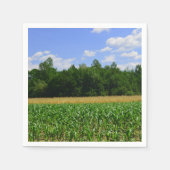 Serviette En Papier Paysage rural d'un champ de maïs & blé & ciel bleu (Devant)