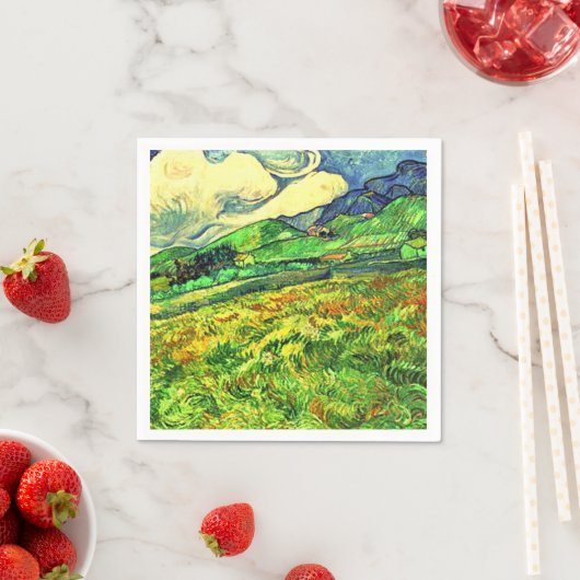 Serviette En Papier Paysage rustique et élégant à Saint Remy Peinture (En situation)