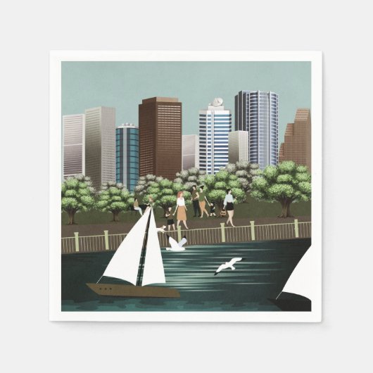 Serviette En Papier Paysage urbain (Devant)