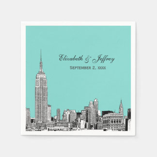 Serviette En Papier Paysage urbain de NYC 01 Gravure DIY Fond de coule