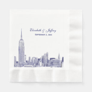 Serviette En Papier Paysage urbain de NYC 01 Gravure DIY Fond de maria