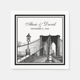 Serviette En Papier Paysage urbain de NYC Pont de Brooklyn #2 SQ Maria