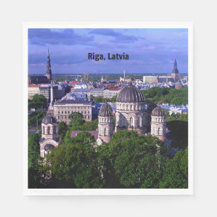 Serviette En Papier paysage urbain de Riga, Lettonie