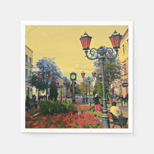 Serviette En Papier Paysage urbain Papier coloré Napkin