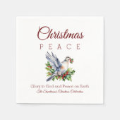 Serviette En Papier Peace Dove Holly Christian Christmas (Devant)
