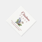 Serviette En Papier Peace Dove Holly Christian Christmas (Coin)