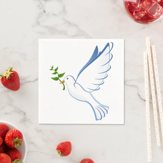 Serviette En Papier Peace Dove Napkin (En situation)