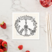 Serviette En Papier Peace Floral Dessin Cute Boho Hippie Fleurs Art (En situation)