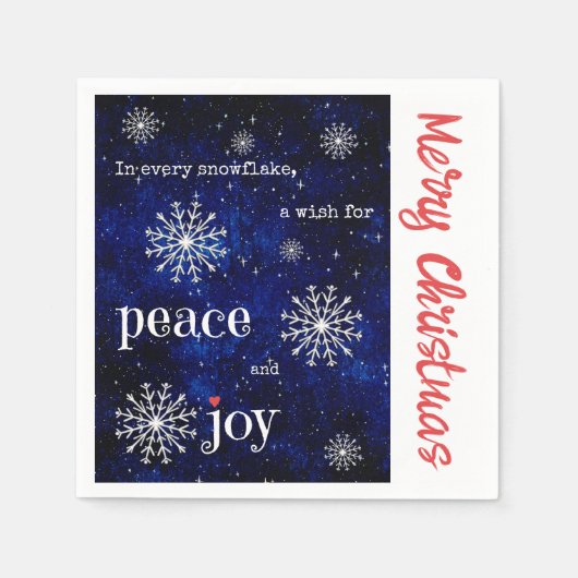 Serviette En Papier Peace Joie Starry Nuit Joyeux Noël (Devant)