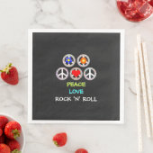 Serviette En Papier Peace, Love and Rock 'n' Roll, (En situation)