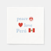 Serviette En Papier Peace Love et Pérou (Devant)