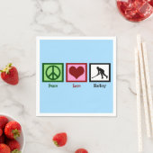 Serviette En Papier Peace Love Field Hockey Sports Anniversaire (En situation)