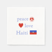 Serviette En Papier Peace Love Haiti Paper Party Napkins (Devant)